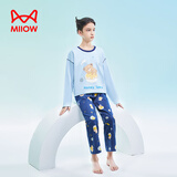 猫人儿童睡衣100%纯棉男童大童儿童家居服全棉初中学生青少年2025新款 晚安小熊 【100%纯棉 绵柔舒适】 160 【建议身高146-155cm】