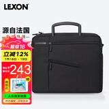 乐上（LEXON）商务单肩包男13.3英寸苹果笔记本电脑包斜挎包时尚公文包黑色