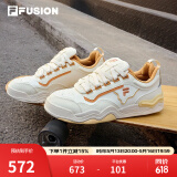 斐乐（FILA）FUSION斐乐潮牌踢板鞋KICK女鞋潮流百搭滑板鞋运动鞋休闲鞋 初雪白/鹿皮黄-PB 37.5