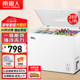 南极人【送货入户】小冰柜家用商用 冷藏柜冷冻柜两用冰柜小型租房用小型冷柜保鲜储母乳柜 单温269升【一级能效，可放260斤肉】 269L