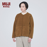 无印良品（MUJI）女式  长毛抓绒 夹克 短款外套女  简约风 BB2NSA3A 深暗黄色 S(155/80A)