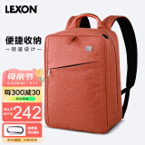 乐上（LEXON）双肩包14英寸简约背包商务出差通勤书包男电脑包抗菌内里橘色