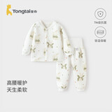 童泰（TONGTAI）婴儿套装秋冬宝宝衣服夹棉上衣高腰裤子TS43J200-DS绿色110cm