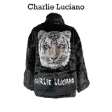 Charlie Luciano【朱正廷同款】皮草大衣动物图案气质毛绒冬季潮牌宽松中长款外套 白老虎 XS