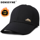 德西纳（denssyne）不褪色帽子男秋冬品牌户外鸭舌帽冬季加绒保暖黑色中老年棒球帽 [冬季加绒] 黑色 均码 可调节(55-60cm)