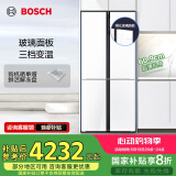 博世（BOSCH）冰箱497升大容量四开门十字对开门家用电冰箱 一级能效 超薄嵌入 玻璃面板 变温保鲜 支持国家补贴 小白鲸（K1C82EA20C）