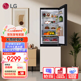 LG344升自由嵌入式冰箱家用大容量电脑温控风冷无霜多维风幕智能变频压缩机零度保鲜雾面玻璃面板 【可定制面板】M342BE17