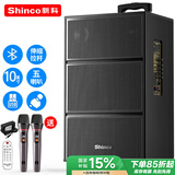 新科V50广场舞音响户外大音量拉杆音箱五喇叭木质箱体大功率家用K歌移动摆摊低音炮 10吋双咪