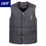 以撒保罗（YISABAOLUO）羽绒马甲男秋冬新款男坎肩男士中老年保暖老人内胆大码羽绒服夹克 558-灰色-羽绒款（不加绒） 2XL （130-150斤）