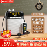 索爱（soaiy）S518FM无线小蜜蜂扩音器教师专用防啸叫喇叭U盘TF卡麦克风蓝牙音箱响户外便携式收音机Type-c  黑