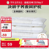 罗莱家纺 枕头枕芯脊椎枕 100%全棉决明子荞麦花草护颈枕 46*72