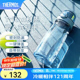 膳魔师（THERMOS）Tritan塑料水杯夏季男女运动瓶户外露营便携随行杯带提手茶杯TCSD 海洋蓝530ml