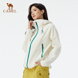 骆驼（CAMEL）女装冲锋衣硬壳单层男女外套中性风三防登山服女士短外套