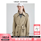 VEGA CHANG风衣外套女2025年春秋新款中长款高级感纯色大衣 摩卡棕 M