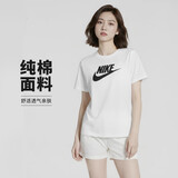 耐克(NIKE)春夏女短袖T恤 纯棉 运动休闲 修身显瘦 DX7907-100 白色M