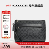COACH/蔻驰 官方授权 新款男士时尚休闲手拿包圣诞节礼物情人节礼物 黑色F29508CQBK