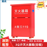 蓝炎[京仓速达]3公斤灭火器箱商用消防检查3kg箱干粉灭火器箱子工厂物业出租房 3x2箱（0.6mm空箱）