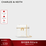 CHARLES&KEITH经典菱格链条单肩斜挎盒子包包女包生日礼物CK2-80271114 White白色 S
