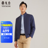 雅戈尔（YOUNGOR）单夹克男立领短款单茄克高端棉男士上衣外套 藏青VJJK419960FQA L 175/96A