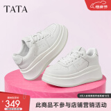 他她（TATA）小白鲸增高鞋休闲厚底板鞋女鞋松糕小白鞋春秋新款GCD07AM5 白色 37