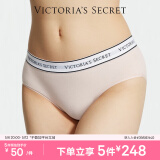 维多利亚的秘密（Victoria's Secret）何穗同款 夏季棉质舒适内裤logo腰带低腰女三角裤简约红色 39H6裸色-6819 1条 M
