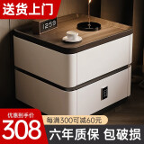 向向锦鲤床头柜带锁现代简约意式极简实木收纳柜储物柜轻奢高级卧室床边柜 【米白】纳帕皮+密码锁+整装发货 全身实木款：宽40*深40*高50cm