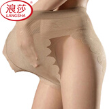 浪莎女士丝袜黑丝连裤袜比基尼蝴蝶裆超薄防脱丝夏季肉色性感打底裤袜 肤色4双（蝴蝶款） 均码 参考80-130斤体重