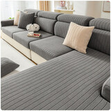 艺被沙发罩全包沙发套坐垫套防猫抓防滑防尘盖布客厅沙发笠可定制 锦悦-深灰 大四人长165-200宽65-85cm