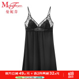 曼妮芬性感刺绣无袖吊带睡裙女士家居服舒适起居服睡衣20310783 020 黑色 M 160/88A 160/88A