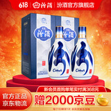 汾酒 青花20 清香型白酒 商务宴请送礼白酒 53度 500mL 2瓶 双瓶（新版）含礼袋