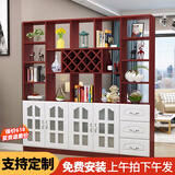 臻酷 隔断柜 酒柜客厅架玄关柜现代简约欧式门厅间厅柜家用屏风 白色+红苹果色 玻璃门款 四门三抽200*200*30cm 包安装