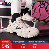 FILA 斐乐猫爪鞋4代女鞋老爹鞋情侣运动鞋复古时尚休闲鞋网面透气 【女款】古白色/白天鹅-AW 36.5