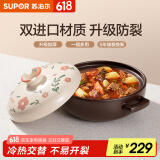 苏泊尔（SUPOR）砂锅陶瓷煲家用煲汤锅炖锅煲仔饭砂煲耐高温燃气明火专用 【菜煲煲】红烧肉全家享3-5人 3L