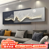 墨派（Mopai）现代轻奢客厅沙发背景墙装饰画2025新款叠加画极简高级感挂画 背有靠山 180x50cm(适合2.5米沙发)晶瓷
