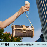 菲安妮（FION）波士顿包锁扣女士包包斜挎包时尚单肩包生日礼物