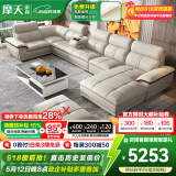 摩天（Motian） 沙发 真皮沙发客厅整装沙发实木沙发组合办公皮艺沙发家具 单双贵+角位[4.12米]+单扶手单位 升级版【松木+意大利纳帕牛皮】