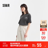 森马[凉感T]观园吉联名短袖T恤女抗菌宽松熊猫夏装潮109324100013