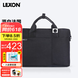 乐上（LEXON）手提电脑包单肩包14英寸商务笔记本包公文包男休闲斜挎包 黑色