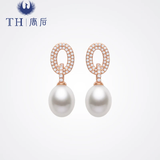 唐后天然淡水珍珠耳环S925银耳饰高级感耳钉节日礼物 生日节日礼物