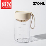富光塑料水杯BB杯子女生夏季高颜值便携简约随行可爱泡茶杯家用耐热 珍珠白【茶隔+精准刻度】370ml