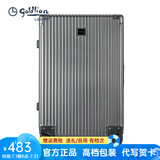 金利来行李箱大容量密码箱网红高颜值拉箱旅行箱托运轻音万向轮拉杆箱 银灰 锁扣 20英寸
