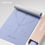 yottoy 瑜伽垫TPE185*80cm加宽加长初学者男女防滑健身家用地垫加厚7mm 赛事评委推荐-云山蓝185*80cm【体位线款】