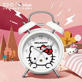 正港（ZGO）x三丽鸥 儿童闹钟女孩桌面床头钟夜光可爱小闹铃闹钟学生专用起床神器 【090】HelloKitty-白色A款4寸