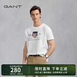 GANT/甘特【100%棉】男女情侣款学院风美式休闲圆领短袖重磅T恤 110白色 L