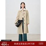 自巧小个子POLO领韩版风衣女中长款2024早秋新款英伦风衣大衣外套 浅卡其【单排扣阔版】 XS (2码)