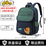 柚酱小学生书包1-2-3-4-5年级男童女孩儿童双肩包幼儿园背包5-6-7-8岁 绿色小号(幼儿园)