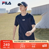 FILA  斐乐官方男士短袖T恤2025运动时尚纯棉圆领针织衫