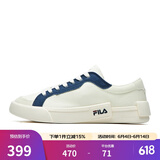 FILA FUSION斐乐男鞋POP帆布鞋潮牌男子潮流板鞋街拍运动休闲鞋男 奶白/徽章蓝-GB 40