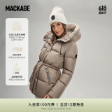 MACKAGE女士 FREYA抽绳收腰防寒保暖时尚修身经典羽绒服外套 香槟色 XS