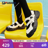 斐乐（FILA）FUSION斐乐玛丽珍凉鞋女鞋新款凉拖魔术贴海螺沙滩鞋 微白/黑-WB 36.5